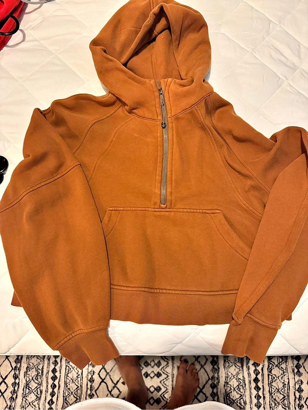 lululemon Scuba Oversized Funnel-Neck Half-Zip Brown Hoodie